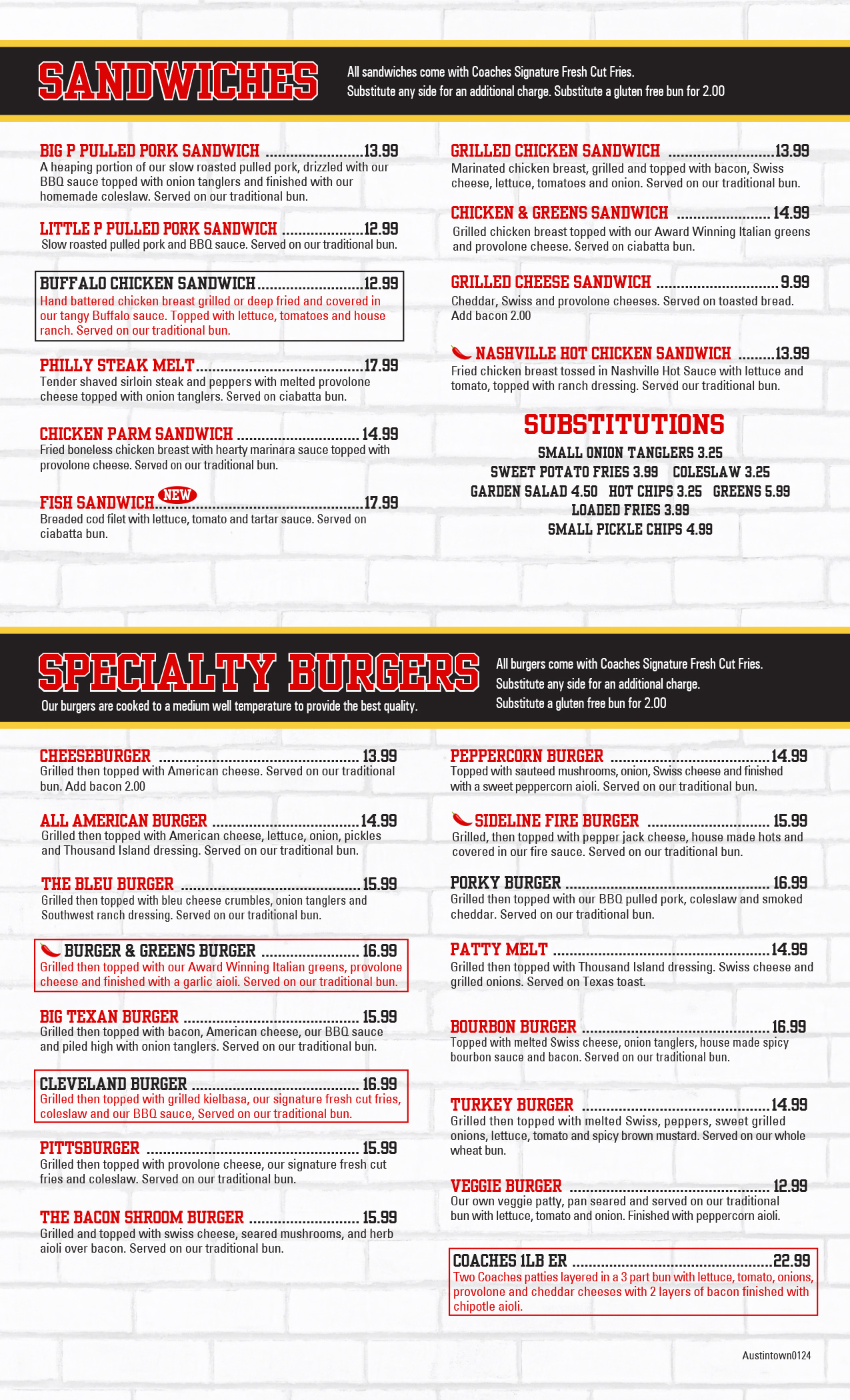 Austintown Coaches Burger Bar