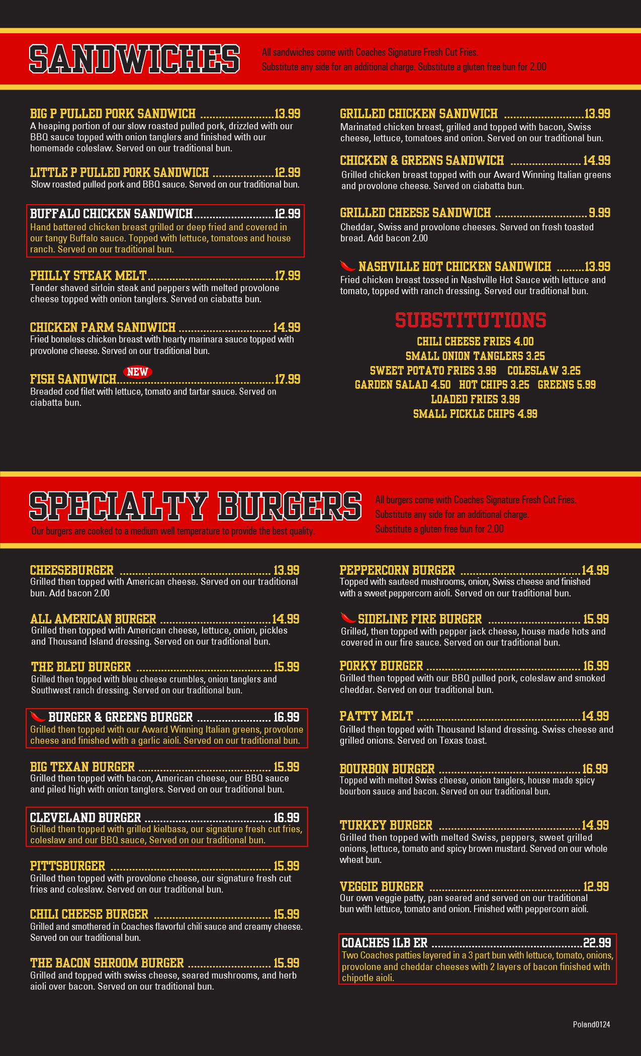 Poland Coaches Burger Bar