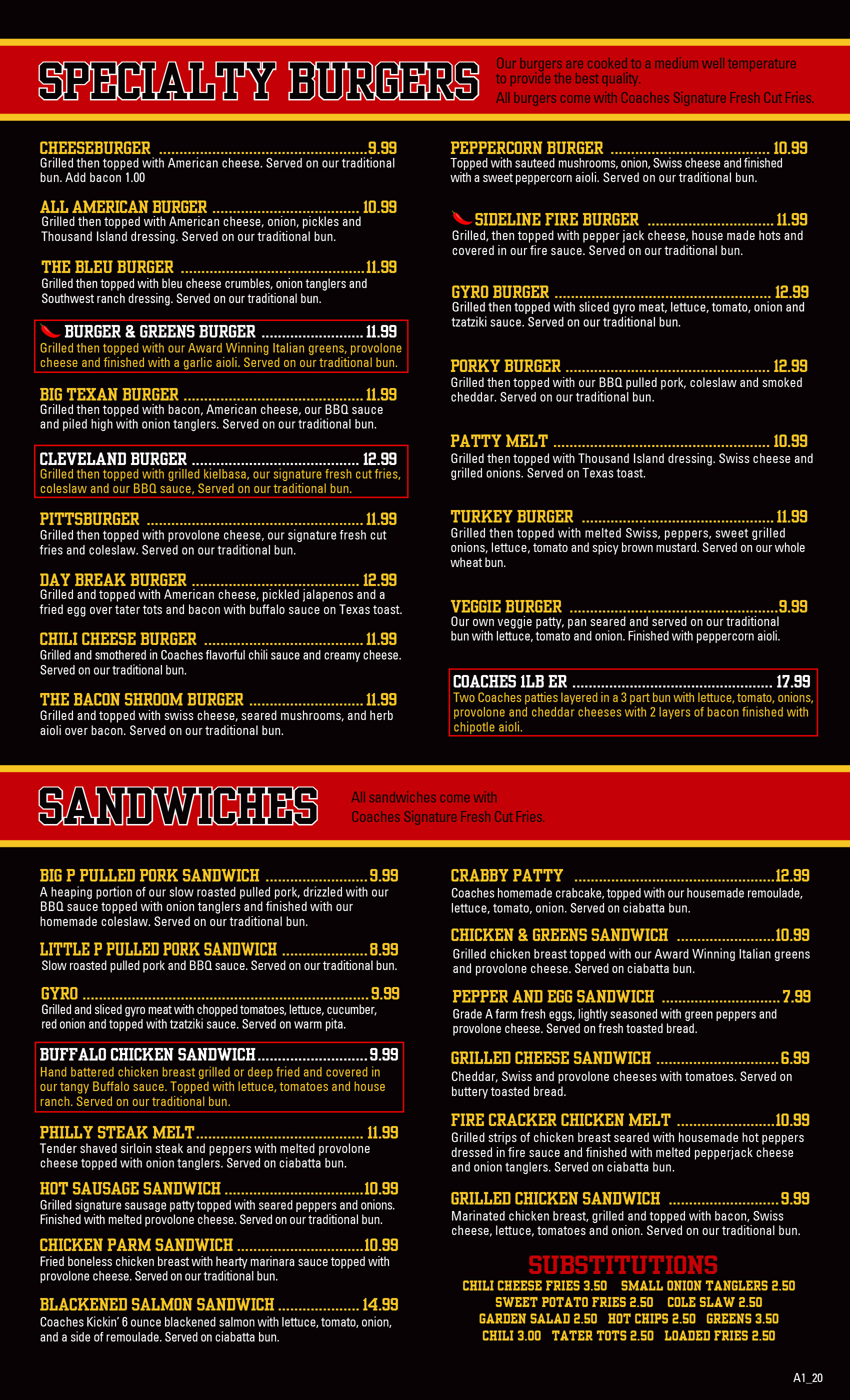 austintownspecialty Coaches Burger Bar